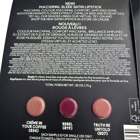 MAC Cosmetics MACStack Mascara FIX+ Setting Spray Lipstick Sampler Trio New - Picture 4 of 4